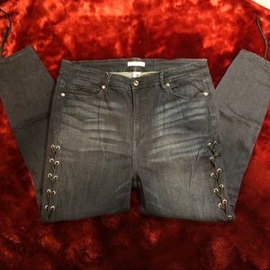 Good American Good Legs lace up jeans
